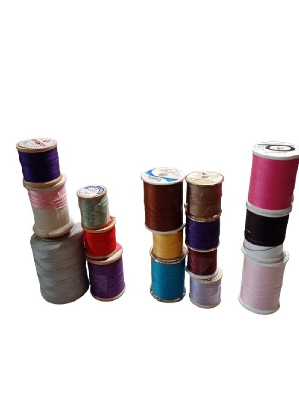 Assorted Vintage Sewing Thread Coats & Clark - 7 Wood Spools